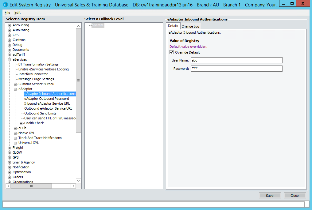 eAdaptor Inbound Authentications