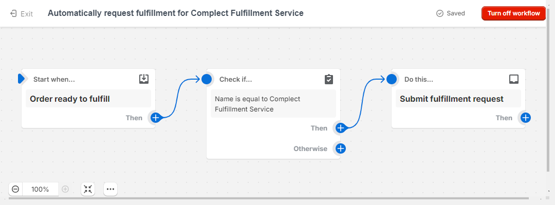 Shopify Flow app workflow